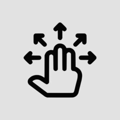 Vector Illustration of A Touch Gestures Around Icon | Vector Line Icon | Touch Gestures Vector Icon | Single Vector Icon
