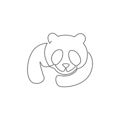 One continuous line drawing of adorable panda for company logo identity. Business icon concept from cute mammal animal shape. Modern single line graphic draw vector design illustration