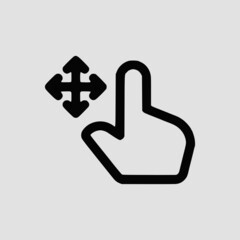 Vector Illustration of A Touch Gestures Hand Icon | Vector Line Icon | Touch Gestures Vector Icon | Single Vector Icon