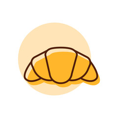 Croissant vector icon. Fast food sign