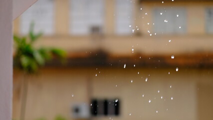 Rain drops with blurry background of bokeh