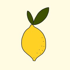 Illustration of lemon icon design, vector illustration of lemon 