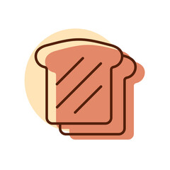 Bread, Toast vector icon. Fast food sign