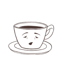Cartoon cup of coffee or tea