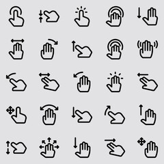 Vector Illustration of A Touch Gestures Icon Set | Vector Line Icon | Touch Gestures Vector Icon | Single Vector Icon