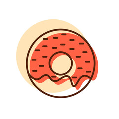 Donut vector icon. Fast food sign