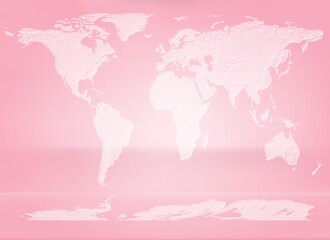 Pink gradient abstract background blurred with World map, used for background wallpaper business and display your product.