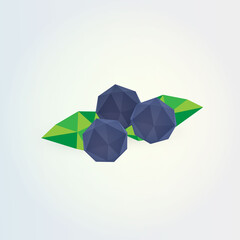 3D low polygon blueberry fruit design 
Eps 10 stock vector illustration 