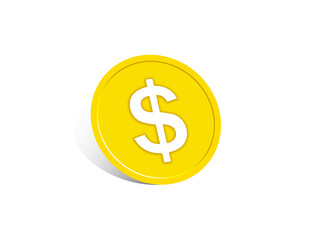 Illustration of dollar coin. ドルコインのイラスト