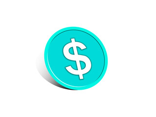 Illustration of dollar coin. ドルコインのイラスト