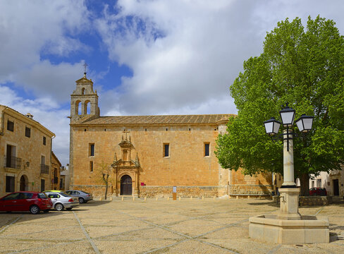 Church of San Juan Bautista of Alarcon. Alarcon is old village in the province of Cuenca, Castilla la Mancha. Tourists very famous and visited place. Spain