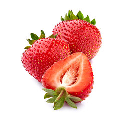 Strawberries Isolated on White Background.