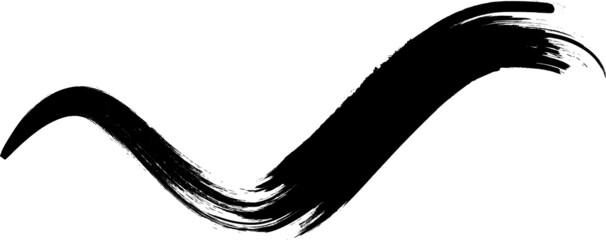 Grunge Paint Roller . Vector brush Stroke . Distressed banner . Black stripes isolated. paintbrush collection . Modern Textured shape . Dry border in Black . Bulge lines