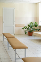 hospital corridor in beige tone
