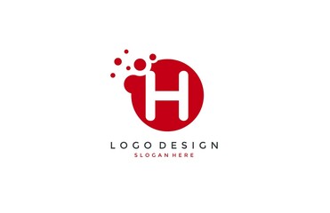 Obraz premium Dots Letter H Logo Design Template