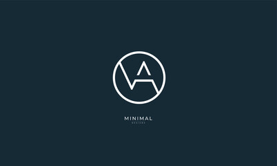 Alphabet letter icon logo VA