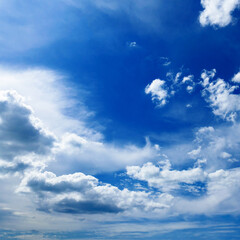 Beautiful white clouds on blue sky.