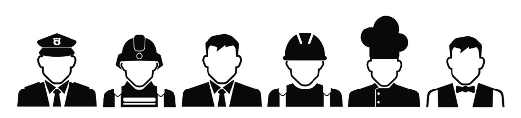 black and white profession icon