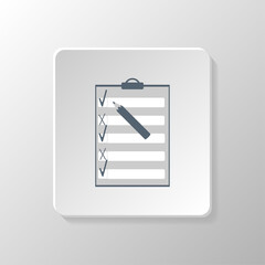 Clipboard Isolated icon on a gray background.