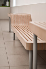 wooden desk you can sit on.