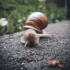 snail on the road