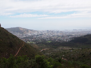 Fototapeta na wymiar A beautiful view while climbing, Table Mountain, Cape Town, South Africa