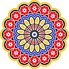 colorful vector abstract rangoli round design.