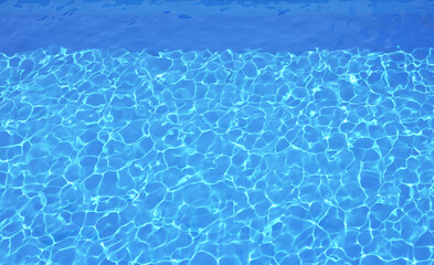 Blue clear water in swimming pool. 3d illustration