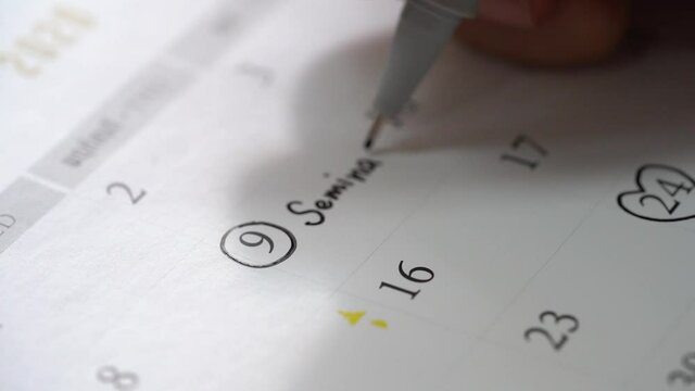 Hand write on Calendar for important date
