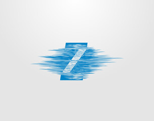 Z Letter Logo. Abstract Initial Z Blue Wave design created from ocean wave shape combine with letter