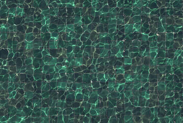 Beautiful clear water in swimming pool. Top view, 3d illustration