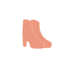 Women's boots for website and store design . Vector isolated illustration with classic boots in Doodle style. Cartoon style. Symbol of beauty. Design of ads, websites, and banners. An isolated element