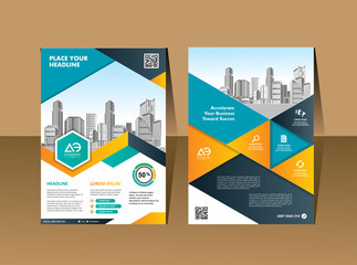 Vector flyer template layout design. For business brochure, poster, annual report, leaflet, magazine or book cover
