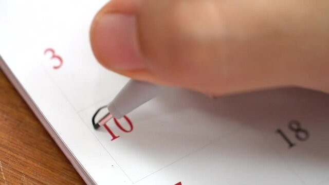 Hand write on Calendar for important date