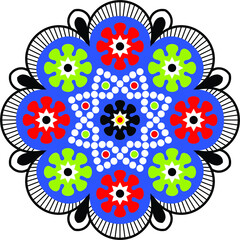 colorful vector abstract rangoli round design.