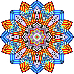 colorful vector abstract rangoli round design.