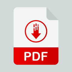 PDF file icon. Flat design graphic illustration. Vector PDF icon.