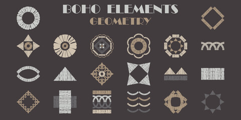 Set: Textile. Ethnic boho ornament.