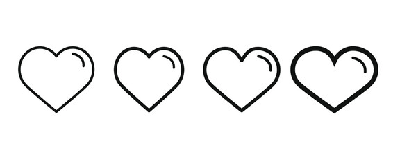 Love symbol icon set, heart symbol. Heart illustrations. Vector EPS10