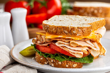 Turkey Sandwich on Whole Grain Bread