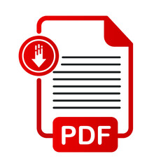 PDF file icon. Flat design graphic illustration. Vector PDF icon.