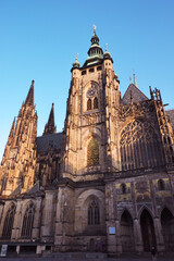 Fototapeta premium The medieval gothic St. Vitus Cathedral in Prague.