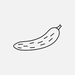 Cucumber line icon. Vegetable symbol. logo. Outline design editable stroke. For yuor design. Stock - Vector illustration,