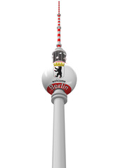 3d Berliner Fernsehturm mit Berlin, freigestellt © i-picture