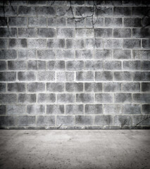 Stone wall and floor in creepy atmosphere