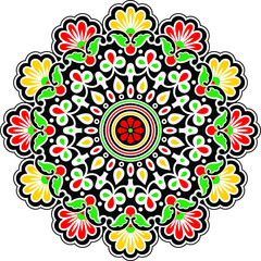 Fototapeta na wymiar Mandala Geometric Round Ornament Tribal Ethnic Stock Vector.