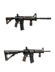 Modern automatic rifle isolated on white. Weapons for police, special forces and the army....