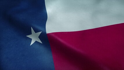 State flag of Texas waving in the wind. 3d rendering