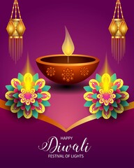 Happy Diwali Festival / Festival of lights / Vector illustration