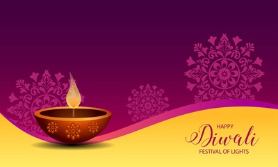 Happy Diwali Festival / Festival of lights / Vector illustration